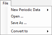 Periodic Data Editor - Menu File