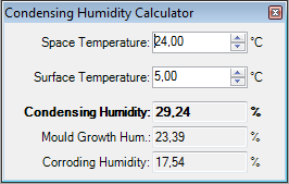 Condensing Humidity (dew point) Calculator (Tool) in AnTherm